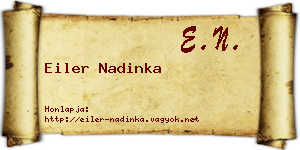 Eiler Nadinka névjegykártya